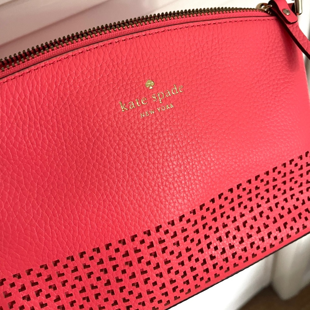 Kate Spade Laser Cut Pink Purse - Picture 2 of 5